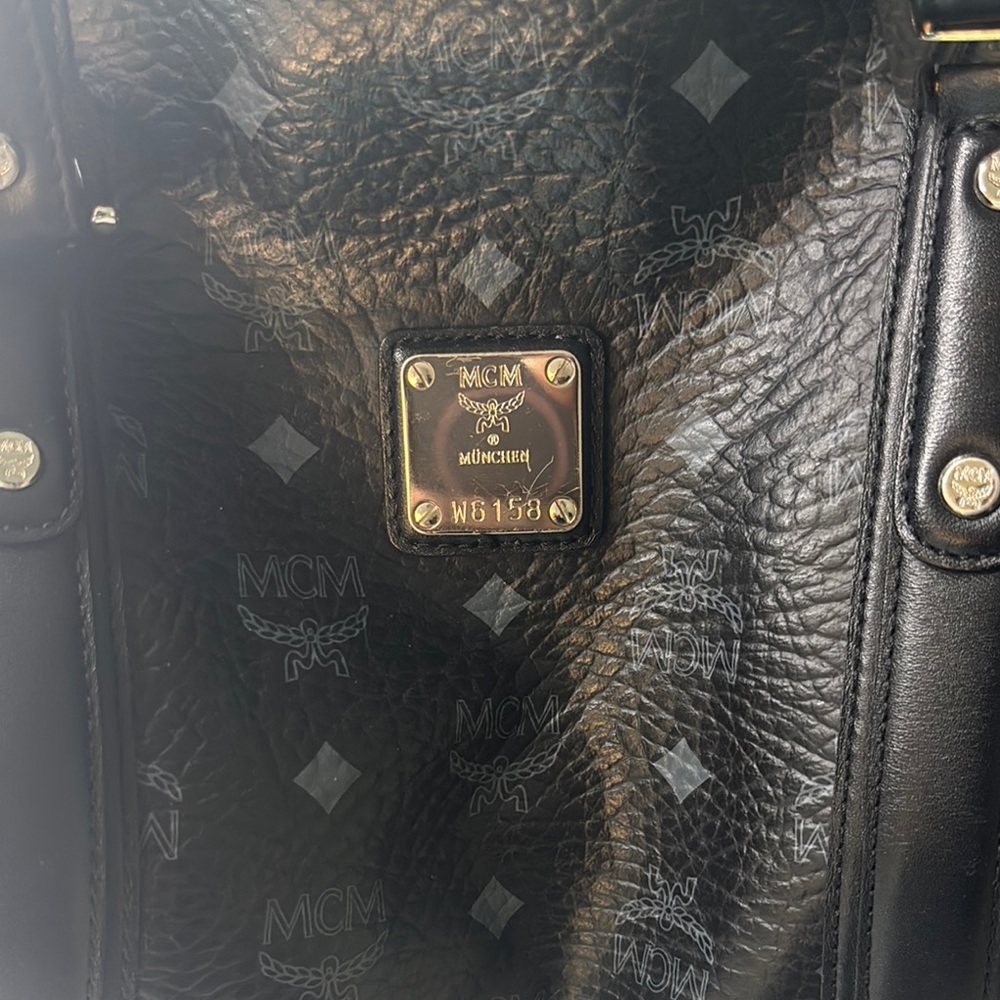 MCM Black Leather Tote Bag